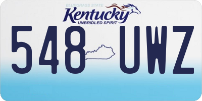 KY license plate 548UWZ
