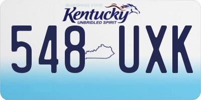 KY license plate 548UXK