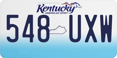 KY license plate 548UXW