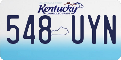 KY license plate 548UYN