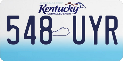 KY license plate 548UYR