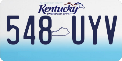 KY license plate 548UYV