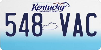 KY license plate 548VAC