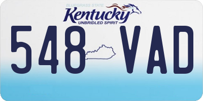 KY license plate 548VAD