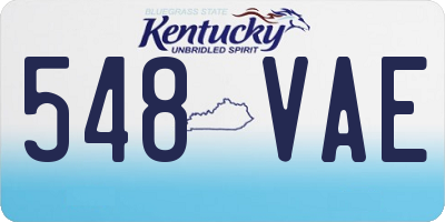 KY license plate 548VAE