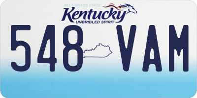 KY license plate 548VAM