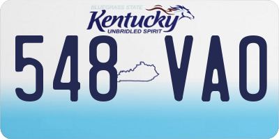 KY license plate 548VAO