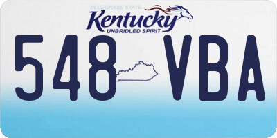 KY license plate 548VBA