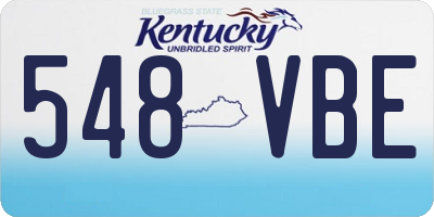 KY license plate 548VBE
