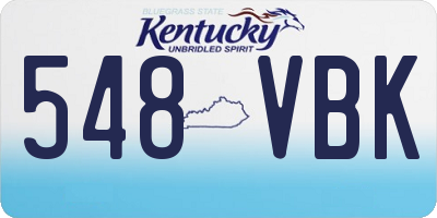 KY license plate 548VBK
