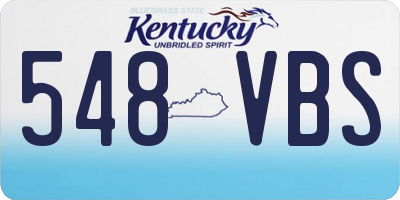 KY license plate 548VBS