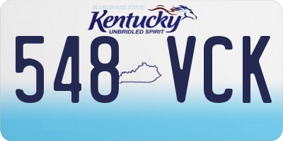 KY license plate 548VCK