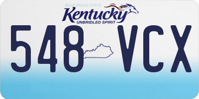 KY license plate 548VCX