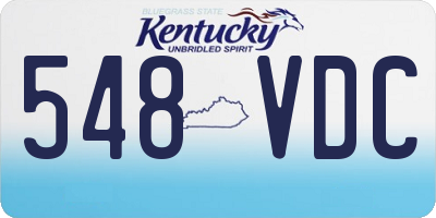 KY license plate 548VDC