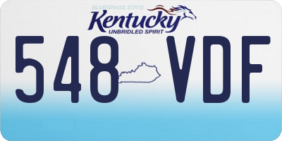 KY license plate 548VDF