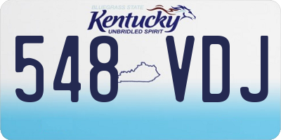 KY license plate 548VDJ