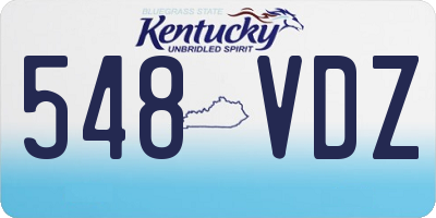 KY license plate 548VDZ