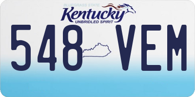 KY license plate 548VEM