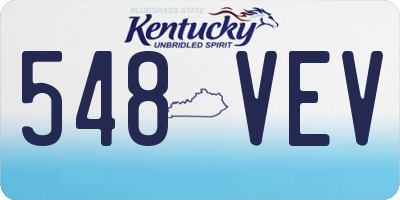 KY license plate 548VEV