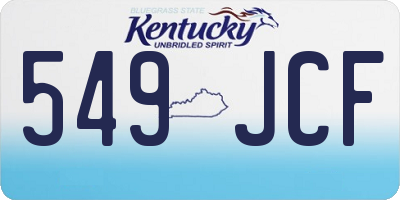 KY license plate 549JCF