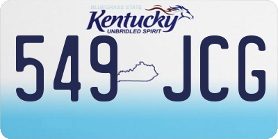 KY license plate 549JCG
