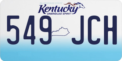 KY license plate 549JCH