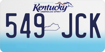 KY license plate 549JCK