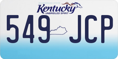 KY license plate 549JCP