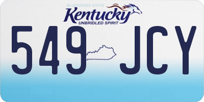 KY license plate 549JCY