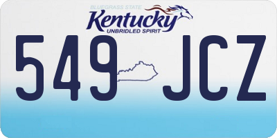 KY license plate 549JCZ