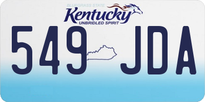 KY license plate 549JDA