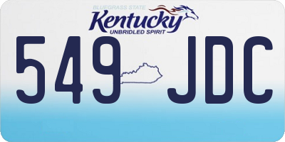 KY license plate 549JDC