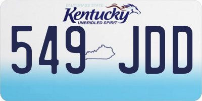 KY license plate 549JDD