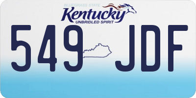 KY license plate 549JDF