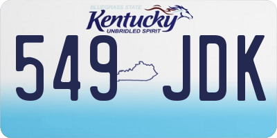 KY license plate 549JDK