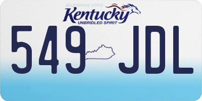 KY license plate 549JDL