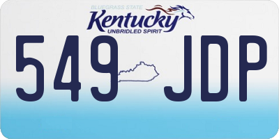 KY license plate 549JDP