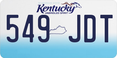 KY license plate 549JDT