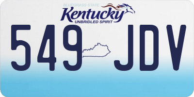 KY license plate 549JDV