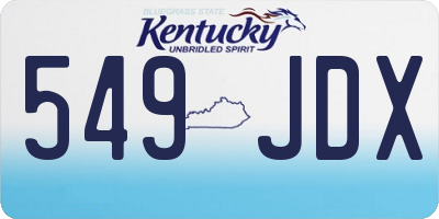 KY license plate 549JDX