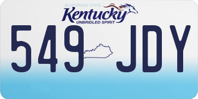 KY license plate 549JDY