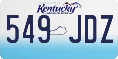 KY license plate 549JDZ