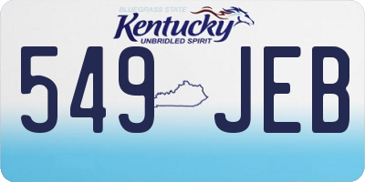 KY license plate 549JEB