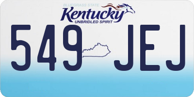 KY license plate 549JEJ