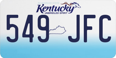 KY license plate 549JFC