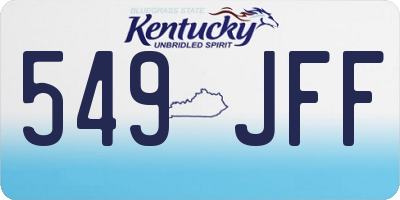 KY license plate 549JFF