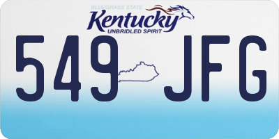 KY license plate 549JFG
