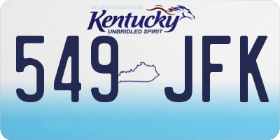 KY license plate 549JFK