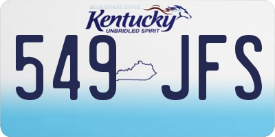 KY license plate 549JFS