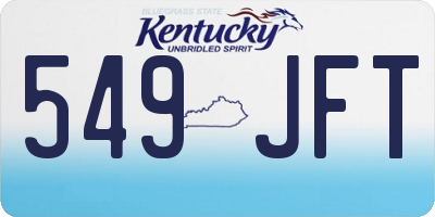 KY license plate 549JFT